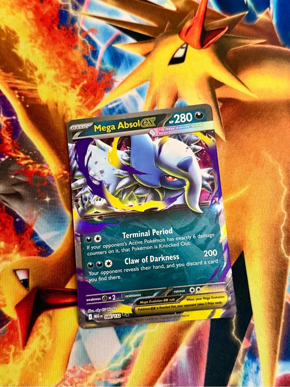 Pokemon Mega Absol ex 086/132 Double Rare Mega Evolution Holo card